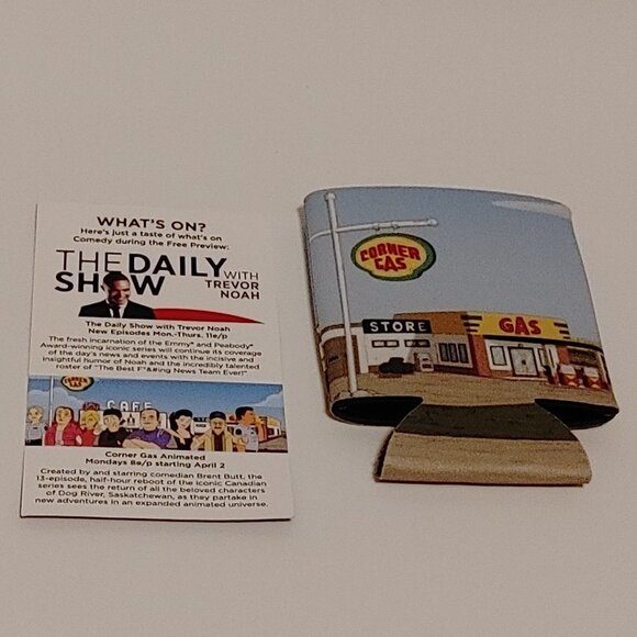 VINTAGE Corner Gas TV Show Drink Cozy Promotional Item Comedy Channel  Brent But - Picture 2 of 3